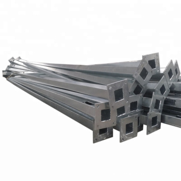 Square street application galvanised steel pole for lighting